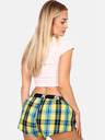 Styx Blau-gelb karierte Damen-Schlafshorts von Styx