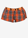 Styx Orangefarbene karierte Damen-Schlafshorts Styx