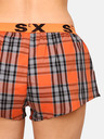 Styx Orangefarbene karierte Damen-Schlafshorts Styx