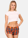 Styx Orangefarbene karierte Damen-Schlafshorts Styx