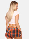 Styx Orangefarbene karierte Damen-Schlafshorts Styx