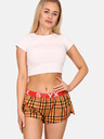 Styx Rot-orangefarbene karierte Damen-Schlafshorts von Styx