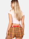 Styx Rot-orangefarbene karierte Damen-Schlafshorts von Styx