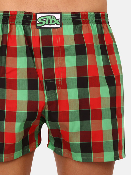 Styx Rot-grün karierte Styx Shorts für Männer