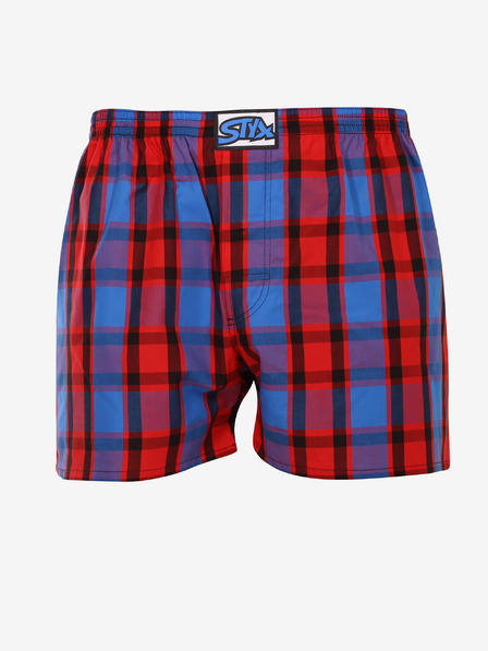 Styx Blau und rot karierte Shorts für Männer von Styx