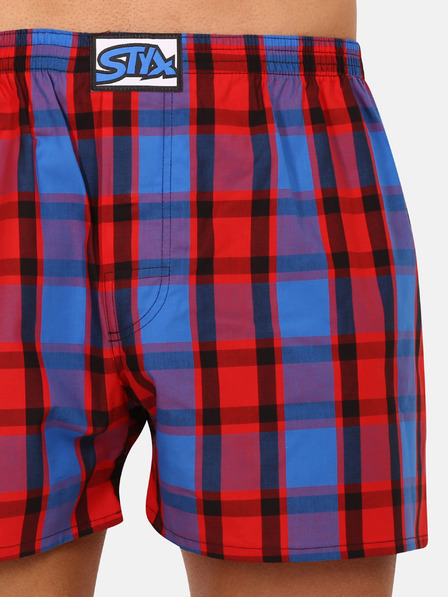 Styx Blau und rot karierte Shorts für Männer von Styx