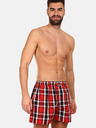 Styx Schwarz-rot karierte Herrenshorts Styx