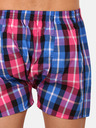 Styx Rosa und blau karierte Herrenshorts Styx