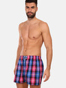 Styx Rosa und blau karierte Herrenshorts Styx