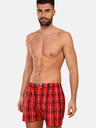 Styx Schwarz-rot karierte Herrenshorts Styx