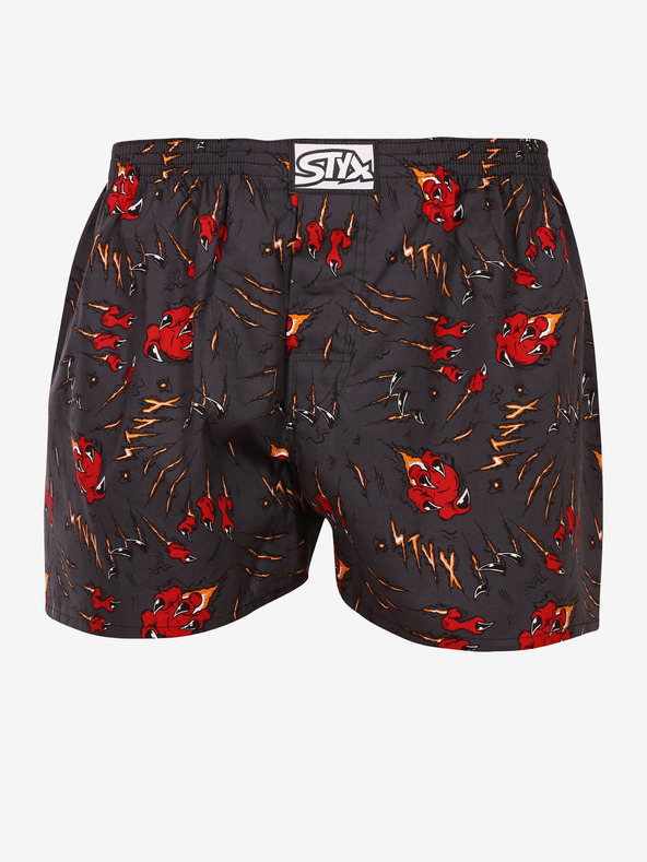 Styx Rot und grau gemusterte Herrenshorts Styx Art Claws