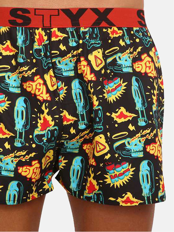 Styx Gelb-schwarz gemusterte Herrenshorts Styx art Toohot