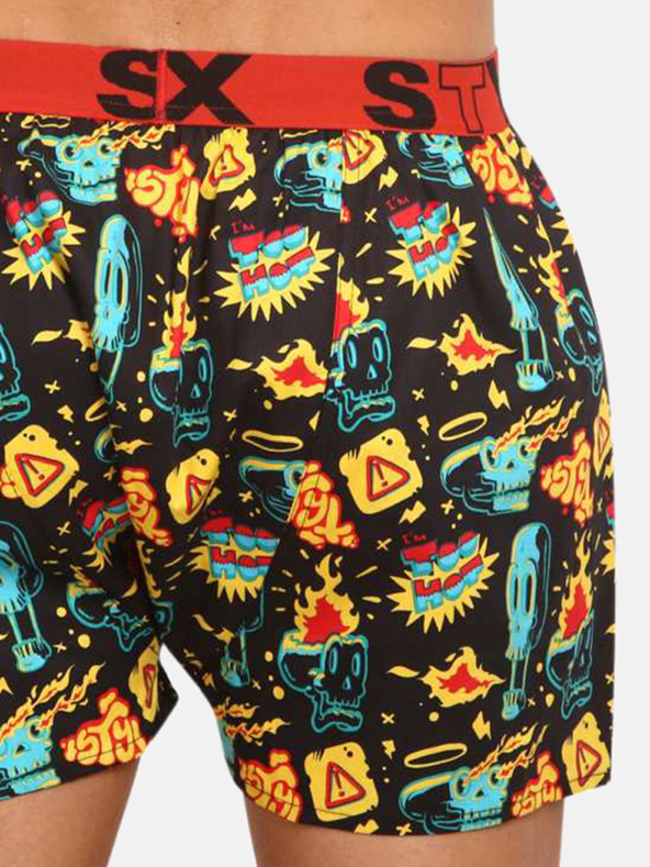 Styx Gelb-schwarz gemusterte Herrenshorts Styx art Toohot