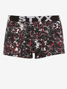 Styx Weiß-schwarz gemusterte Herren Boxershorts Styx Jáchym
