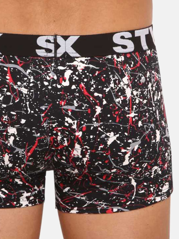 Styx Weiß-schwarz gemusterte Herren Boxershorts Styx Jáchym