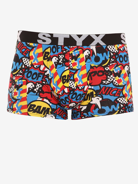 Styx Blau und rot gemusterte Herren Boxershorts Styx art Poof