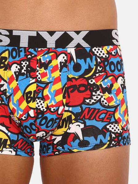 Styx Blau und rot gemusterte Herren Boxershorts Styx art Poof
