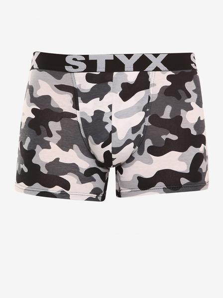 Styx Weiße und graue Herren-Armee-Boxershorts Styx long art camouflage