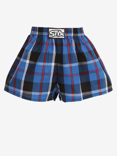 Styx Schwarz-blau karierte Shorts für Jungen Styx