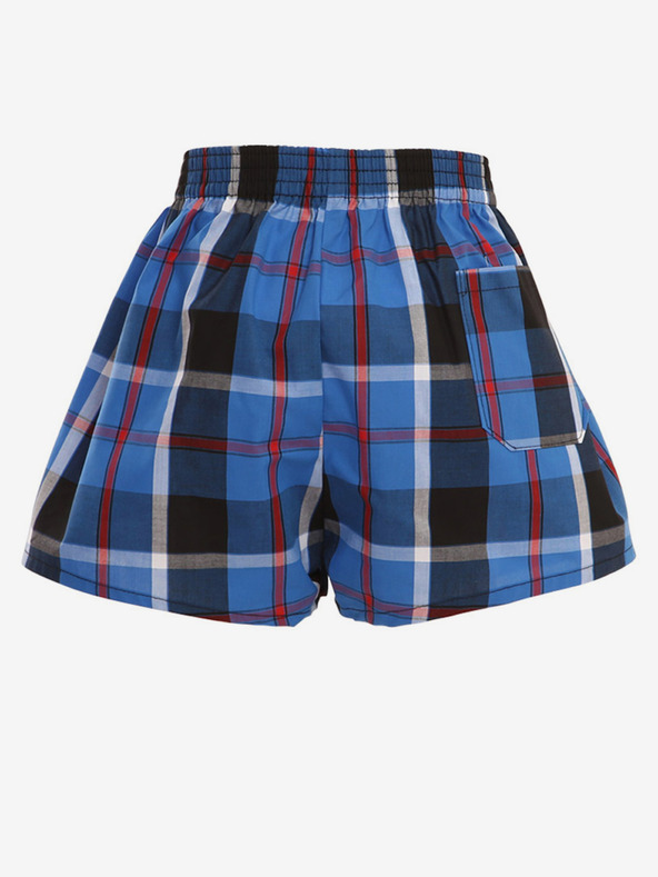 Styx Schwarz-blau karierte Shorts für Jungen Styx