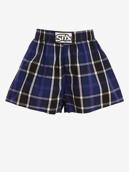 Styx Blau-schwarz karierte Shorts für Jungen Styx