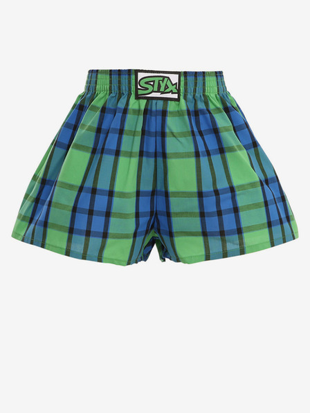 Styx Blau-grün karierte Shorts für Jungen Styx