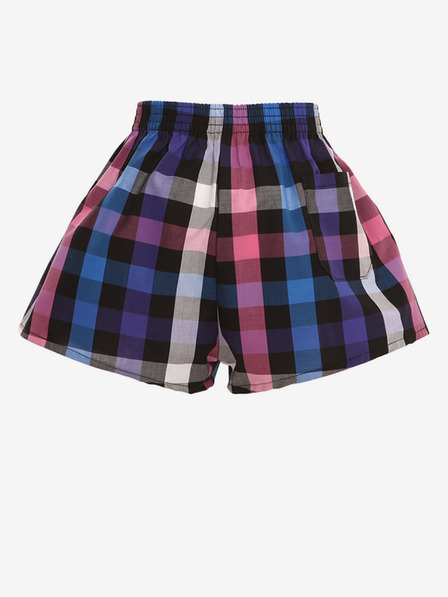 Styx Schwarz-violett karierte Shorts für Jungen Styx