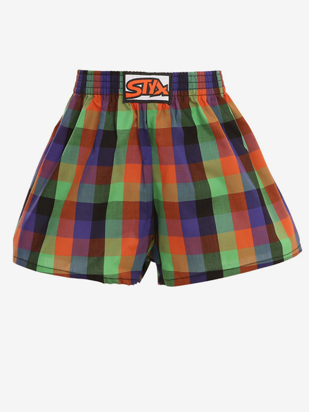 Styx Lila und grün karierte Shorts für Jungen Styx