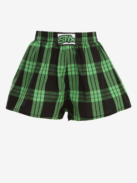 Styx Schwarz-grün karierte Shorts für Jungen Styx