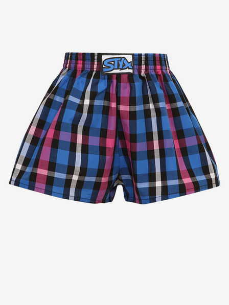 Styx Lila und blau karierte Shorts für Jungen Styx