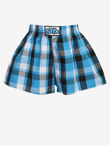Styx Schwarz-blau karierte Shorts für Jungen Styx