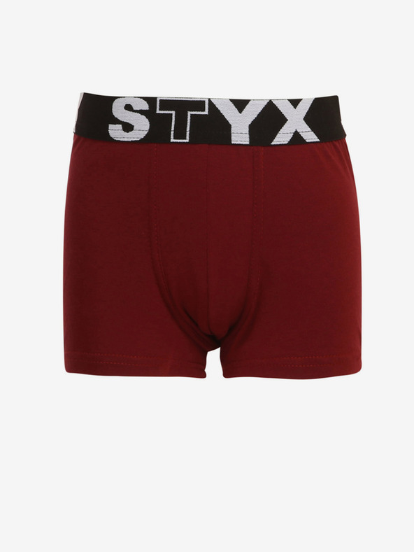 Styx Burgunderfarbene Jungen-Boxershorts Styx