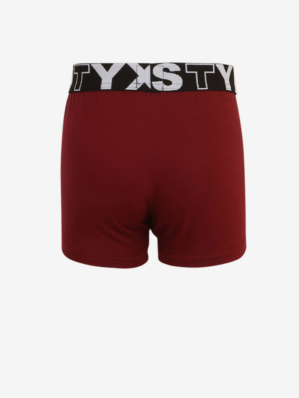 Styx Burgunderfarbene Jungen-Boxershorts Styx