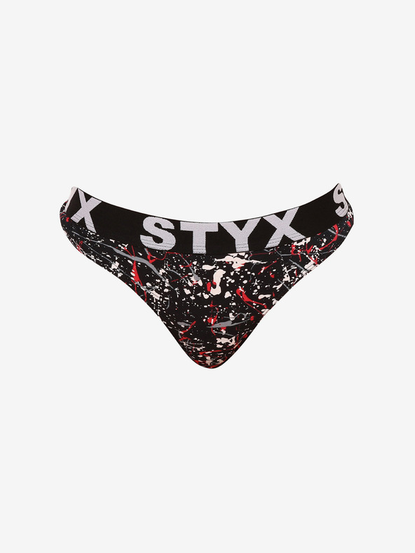 Styx Schwarzer gemusterter Damen-Tanga Styx art Jáchym