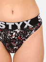 Styx Schwarzer gemusterter Damen-Tanga Styx art Jáchym