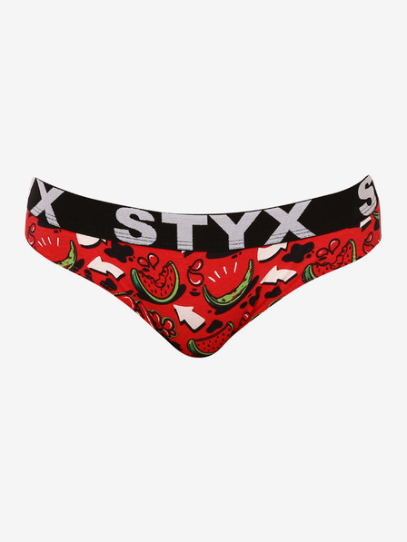 Styx Schwarzer und roter gemusterter Damenslip Styx art Melouny