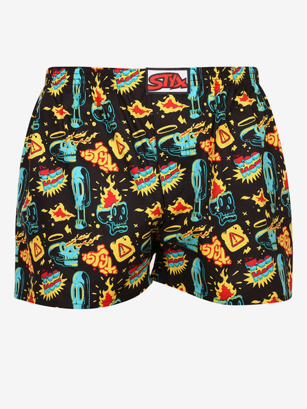 Styx Schwarze gemusterte Herrenshorts Styx art Toohot
