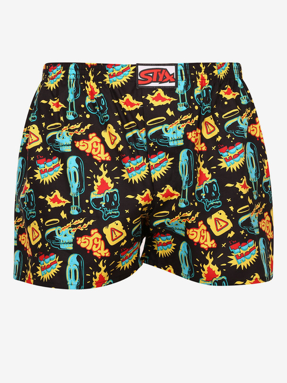 Styx Schwarze gemusterte Herrenshorts Styx art Toohot