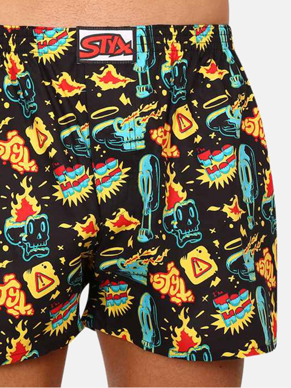 Styx Schwarze gemusterte Herrenshorts Styx art Toohot
