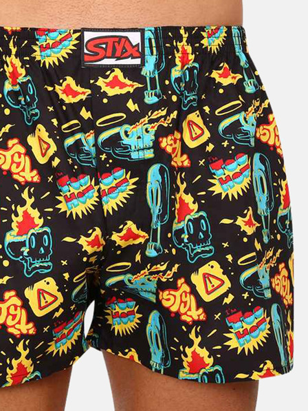 Styx Schwarze gemusterte Herrenshorts Styx art Toohot