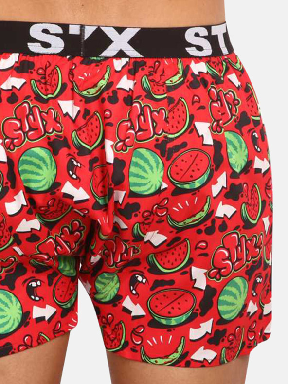 Styx Rot gemusterte Herrenshorts Styx