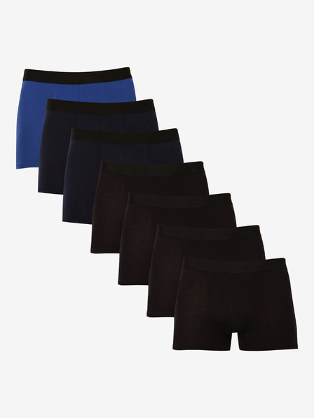 Nedeto Set von sieben Herren Boxershorts in schwarz und blau Nedeto
