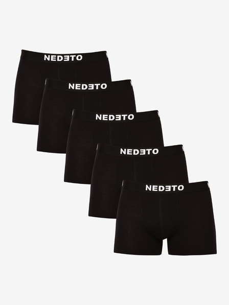 Nedeto Fünfer-Set Herren-Boxershorts in Schwarz Nedeto