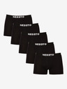 Nedeto Fünfer-Set Herren-Boxershorts in Schwarz Nedeto