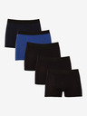 Nedeto Fünfer-Set Herren-Boxershorts in schwarz und blau Nedeto