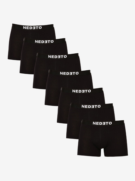 Nedeto Set mit sieben Herren-Boxershorts in schwarz Nedeto