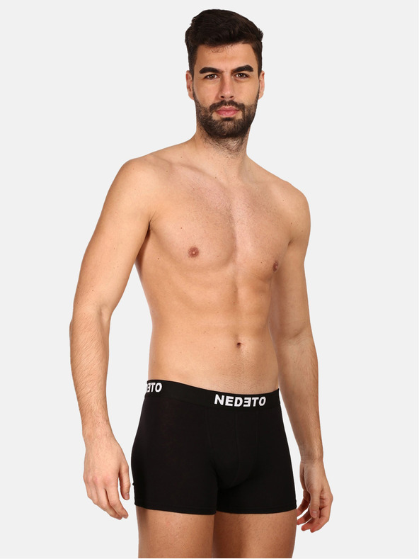 Nedeto Set mit sieben Herren-Boxershorts in schwarz Nedeto