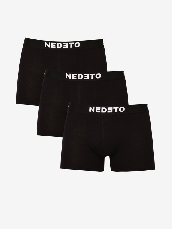 Nedeto Dreier-Set Herren-Boxershorts in schwarz Nedeto