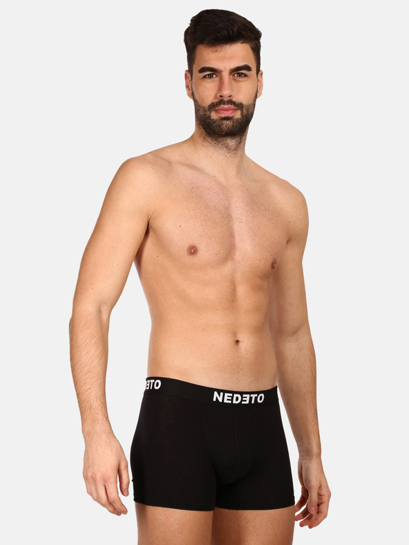 Nedeto Dreier-Set Herren-Boxershorts in schwarz Nedeto