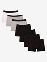 Nedeto Set mit sieben Herren-Boxershorts in schwarz, grau und weiß Nedeto